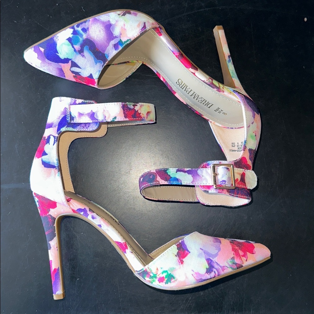 ๐ DREAM PAIRS Floral Ankle Stiletto Heels - Picture 2 of 15